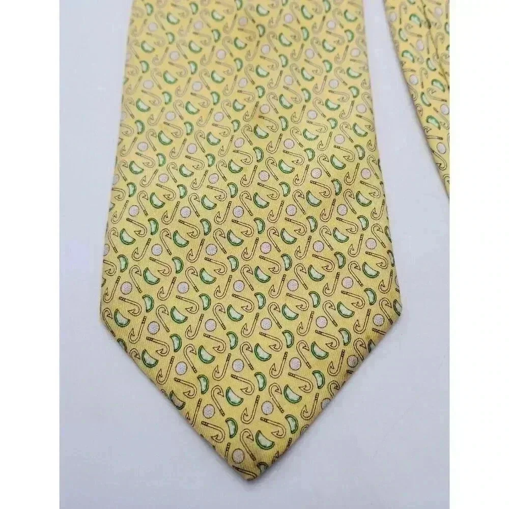 Vineyard Vines Fishing Hook / Golf Ball / Lime Wedge All Over Print Men Silk Tie